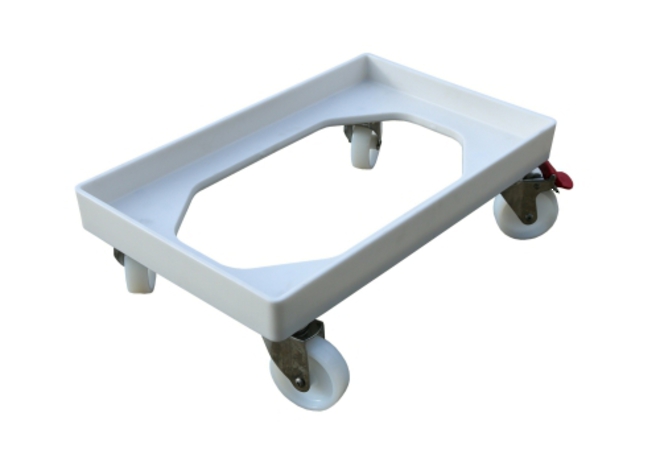 White Crate Skate with Nylon Wheels / SS Castors image 0